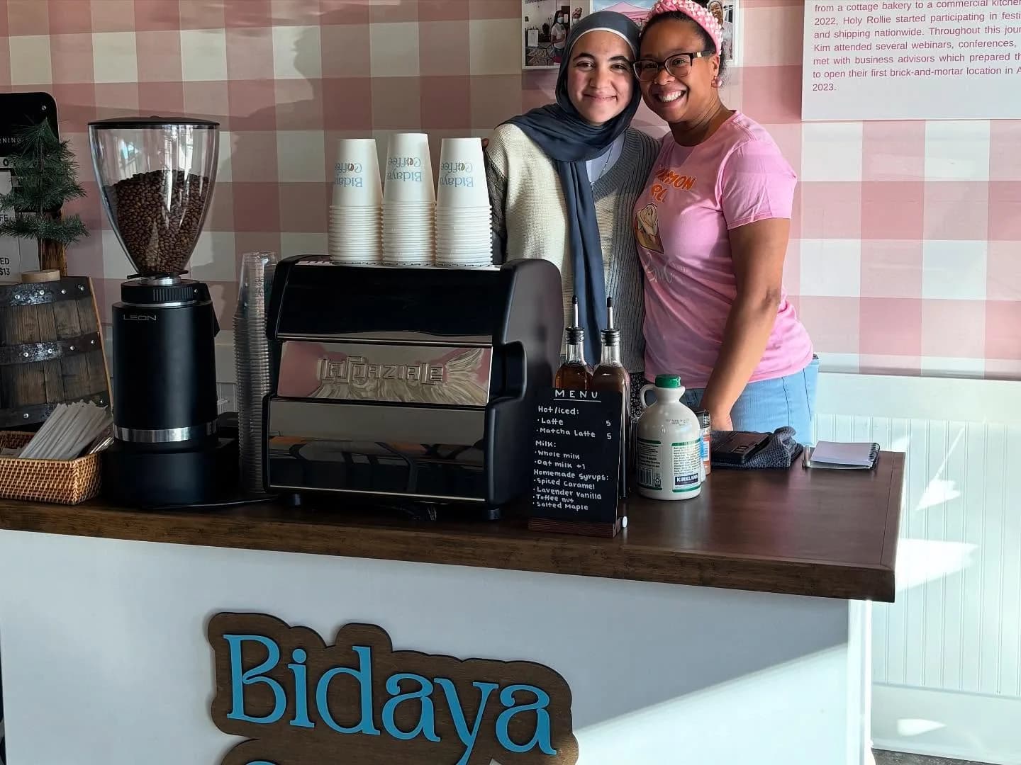 Bidaya Coffee's first event, a pop-up hosted by Holy Rollie Pastry Shop in Irving
