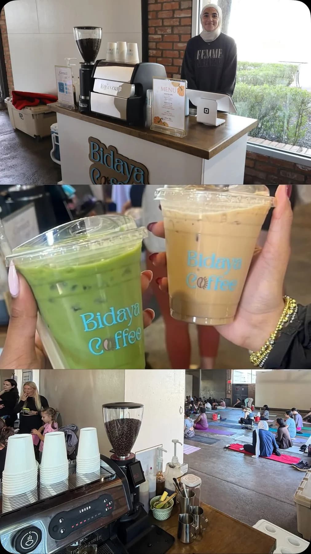 Bidaya coffee cart at the Taste of Yoga morning event in Dallas